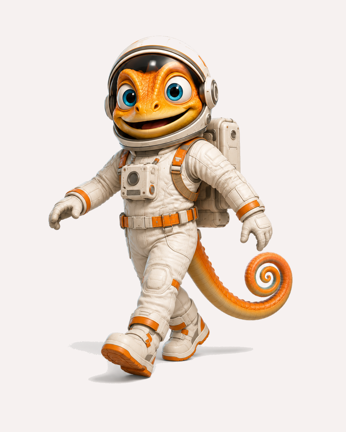 Kamaleón astronauta caminando