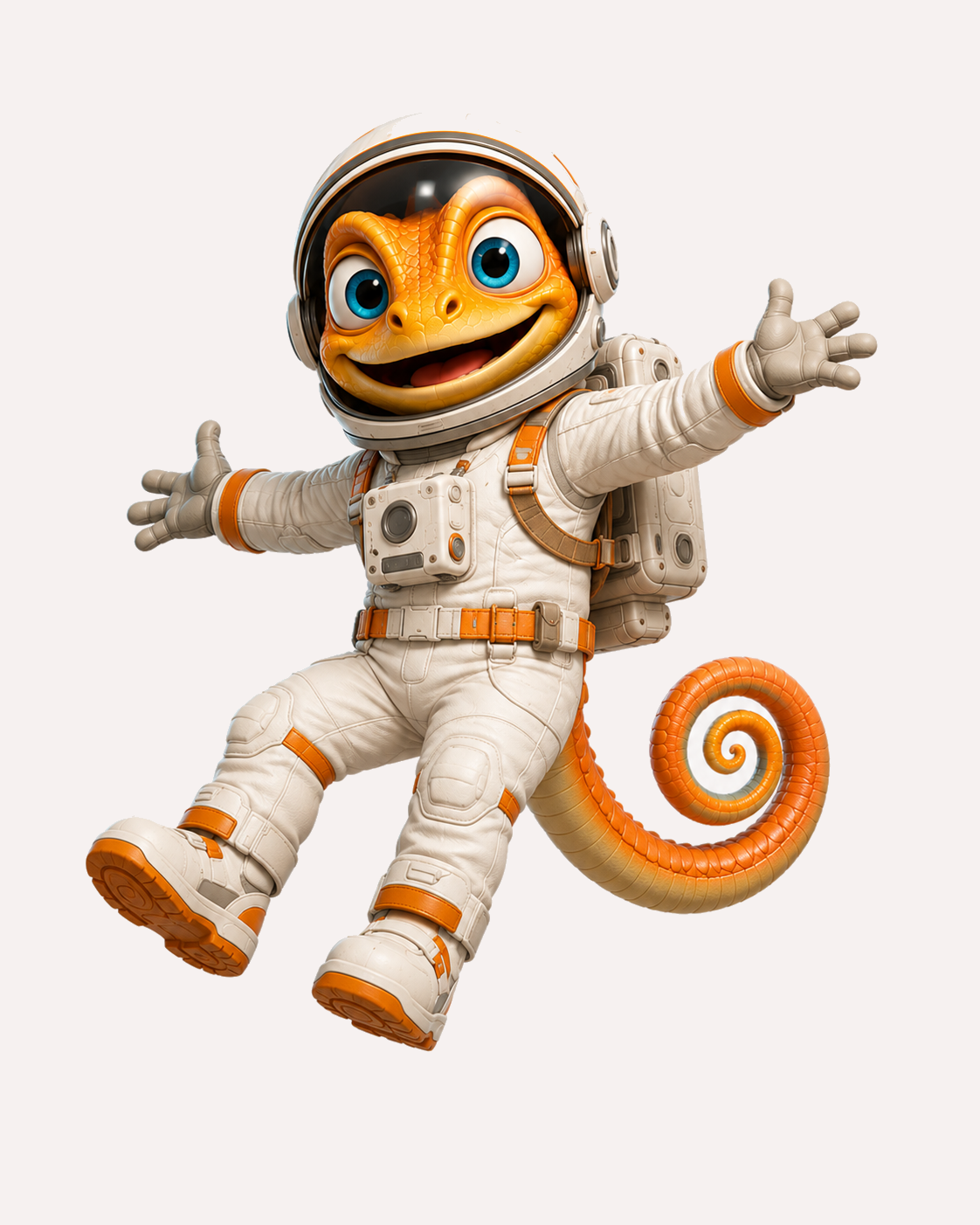 Kamaleón astronauta flotando